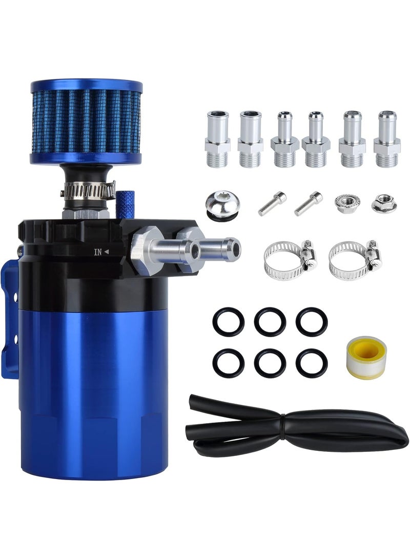 Universal Car Oil catch Can Kit polish Baffled Automotive Reservoir Tank 300ml with Breather Aluminum Compact Dual Cylinder